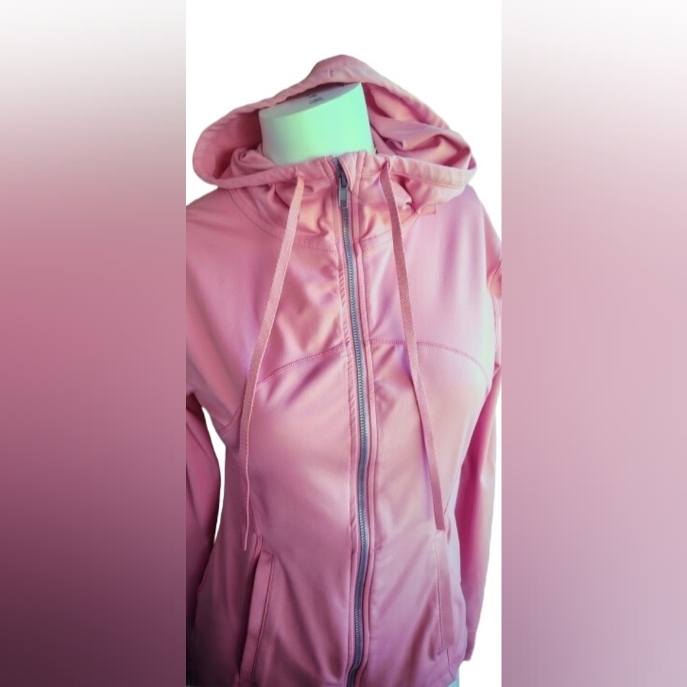 Love Tree | Hooded "Define" Style Full-Zip Athletic Jacket in Rose Pink | Size M - Picture 7 of 10